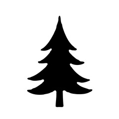 Obraz premium Elegant Silhouette of a Christmas Evergreen Tree