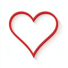 Red heart shape icon, graphic design, digital illustration, white background