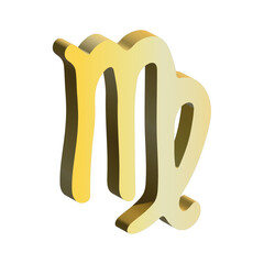 3d virgo zodiac sign Esoteric symbol Astrology clipart Element for design