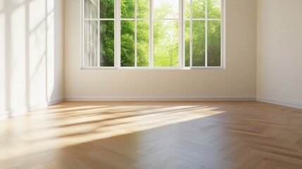 Fototapeta premium Bright and Inviting Empty Room Interior
