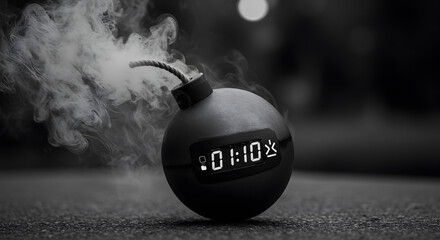 Smoking Bomb Timer: 0:10:38 Countdown to Zero