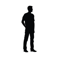 Fototapeta premium Man standing pose silhouette simple minimal vector