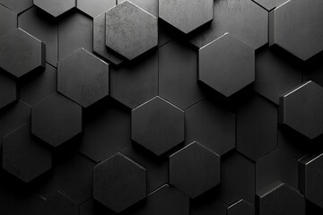 Fototapeta premium A dark abstract background displaying a pattern of hexagonal shapes