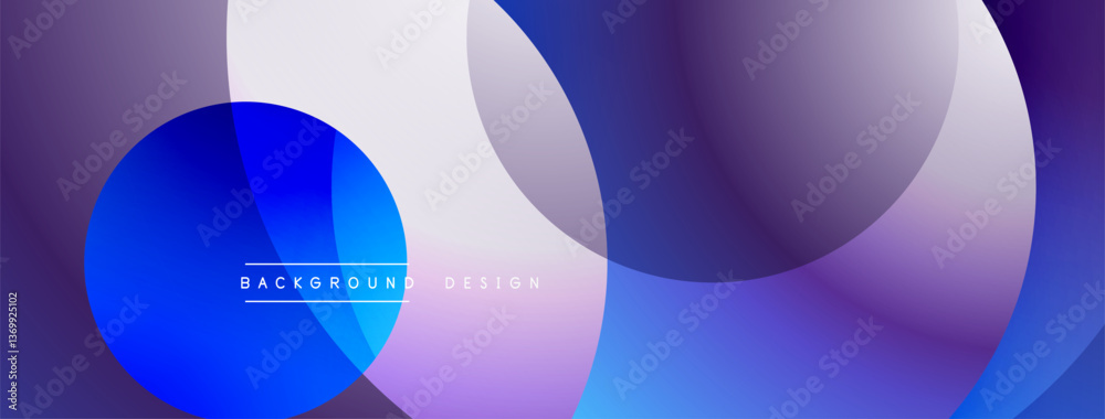 Aufkleber Layered circular shapes in vivid colors form a gradient-rich abstract design with smooth transitions, depth effects, and a modern, futuristic aesthetic