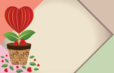 love valentine heart wallpaper colorful paper romantic romance background happy celebration 14 day background event backdrop cover vector