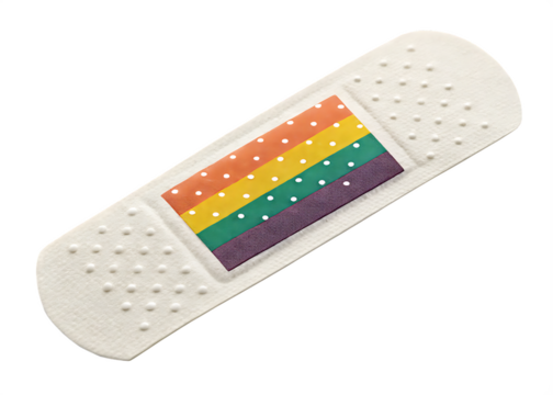 Colorful Rainbow Bandage – Medical Adhesive Patch Isolated on White - Powered by Adobe