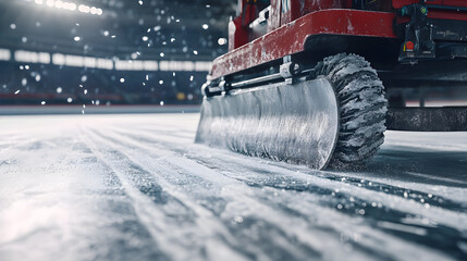 Efficient Ice Resurfacing: The Zamboni Machine in Action at the Ice Rink - A Masterful Display of Engineering on Ice