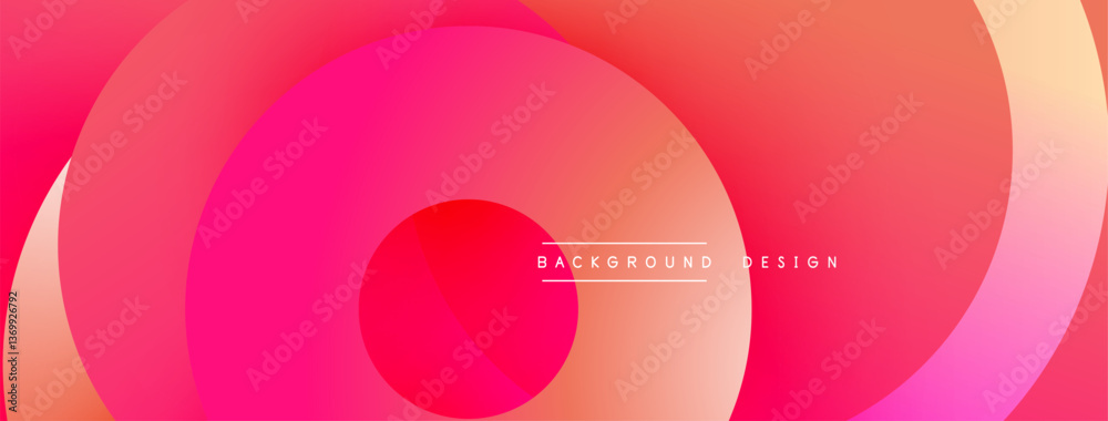 Poster Layered circular shapes in vivid colors form a gradient-rich abstract design with smooth transitions, depth effects, and a modern, futuristic aesthetic