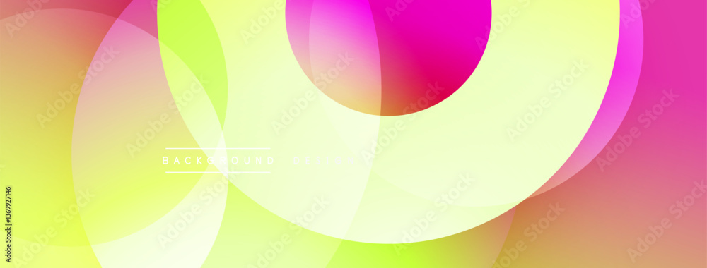 Poster Abstract composition with layered circular elements, blending gradients and soft transitions, creating a sense of depth, motion, and visual harmony