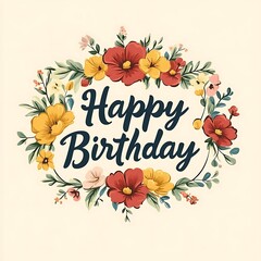 Floral Happy Birthday Greeting