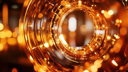 Abstract glowing circle, futuristic, light design, digital art