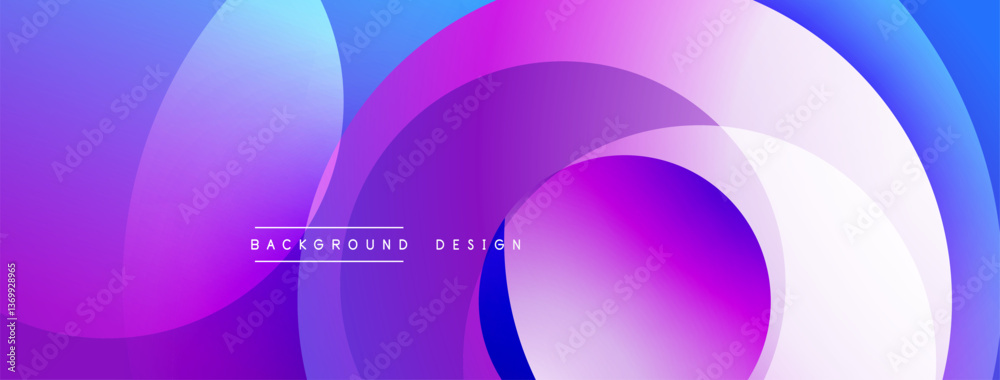 Aufkleber Background design with overlapping circular shapes, featuring smooth gradients and soft lighting effects, creating a dynamic abstract composition