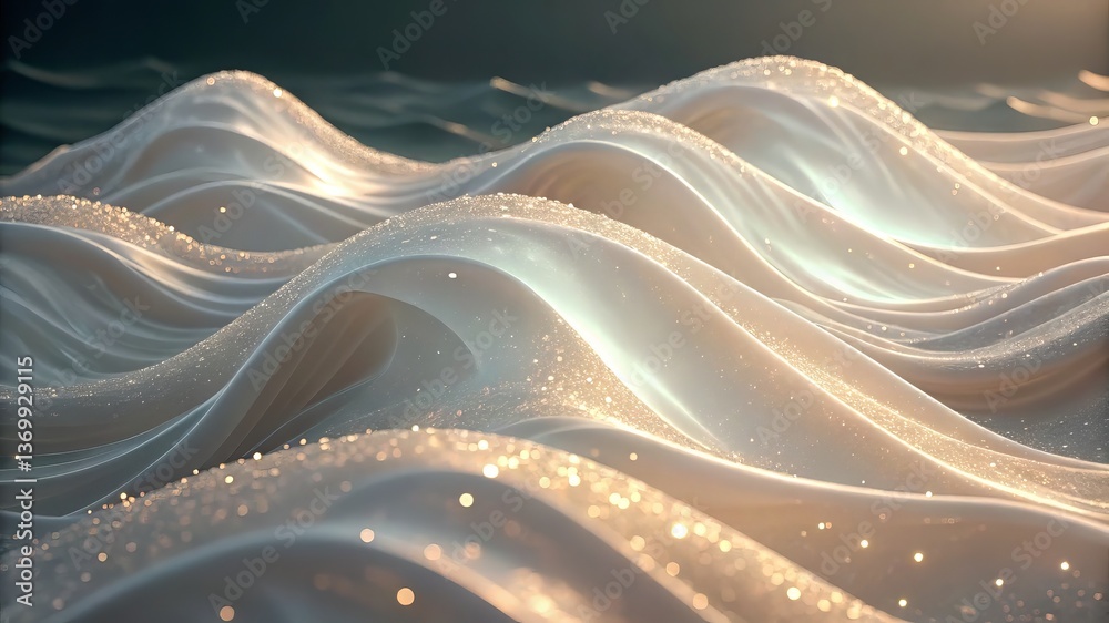 Aufkleber abstract waves with shimmering textures and light reflections.