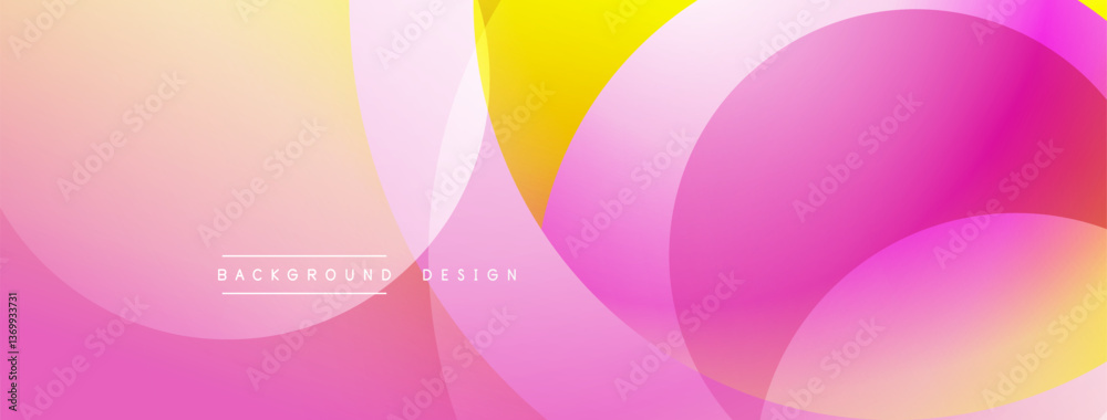 Poster Abstract composition with layered circular elements, blending gradients and soft transitions, creating a sense of depth, motion, and visual harmony