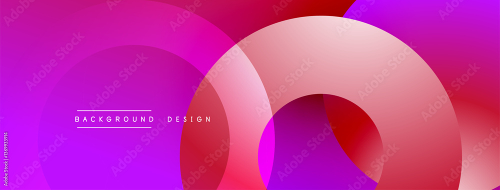 Poster Abstract composition with layered circular elements, blending gradients and soft transitions, creating a sense of depth, motion, and visual harmony