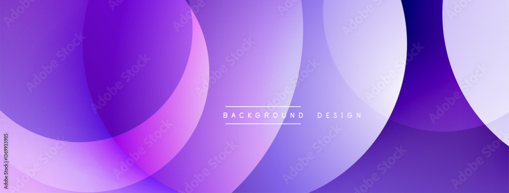Poster Layered circular shapes in vivid colors form a gradient-rich abstract design with smooth transitions, depth effects, and a modern, futuristic aesthetic