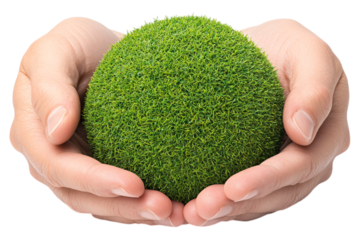 Human Hands Nurturing a Pollution-Free Eco-Friendly World on transparent background