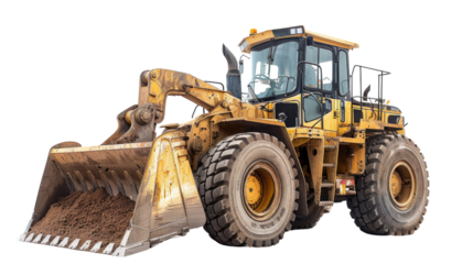 Heavy Machinery: A dynamic view of a robust, yellow earthmover, designed for heavy-duty excavation tasks