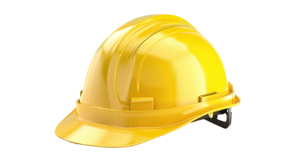 Protective Helmet: A vibrant yellow safety helmet, meticulously crafted and designed to offer optimum head protection. Essential equipment for construction, safety and industry work.
