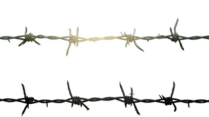 Barbed Wire: Detailed image of sharp and dangerous barbed wire, with intricate spikes and wires, representing boundaries and security.