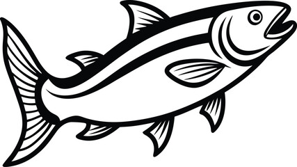 A stylized fish vector swims gracefully in vibrant hues