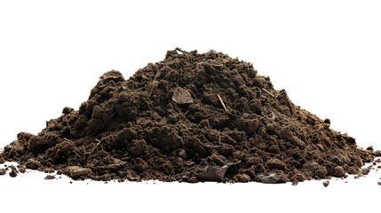 Pile of Dark Earth: A mound of rich, dark soil, perfect for gardening, farming, or environmental imagery.