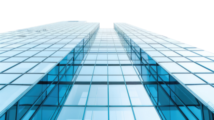 Skyscraper's Skyward Reach: An awe-inspiring view of a towering skyscraper, its glass facade reflecting the sky, showcasing modern architecture and urban ambition.