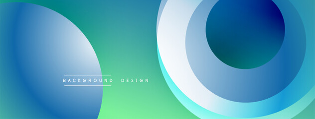 Fototapeta premium Background design with overlapping circular shapes, featuring smooth gradients and soft lighting effects, creating a dynamic abstract composition