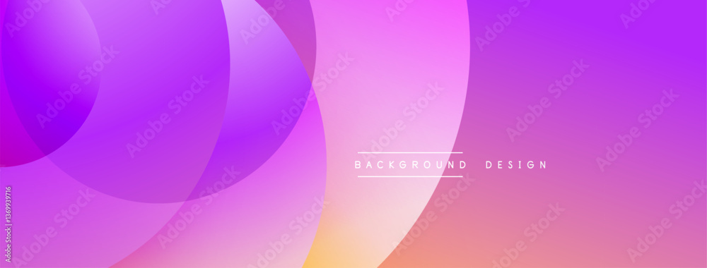 Fototapete Abstract composition with layered circular elements, blending gradients and soft transitions, creating a sense of depth, motion, and visual harmony