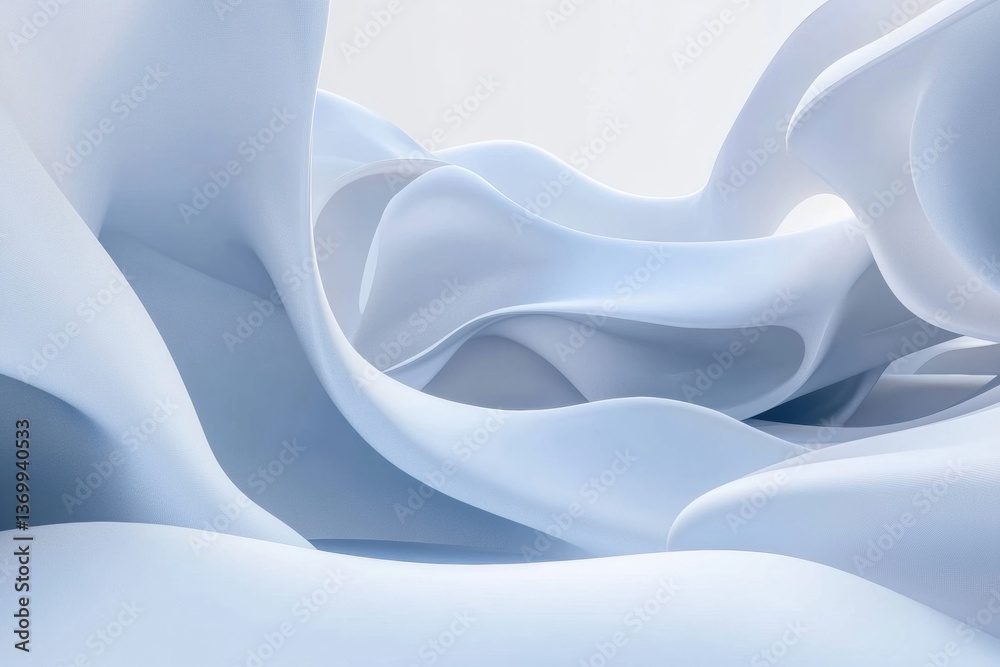 Aufkleber futuristic abstract pattern in smooth monochrome waves showcasing modern minimalist aesthetic