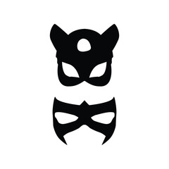 Set of black Mask Silhouette illustration vector based drawing Vol 05