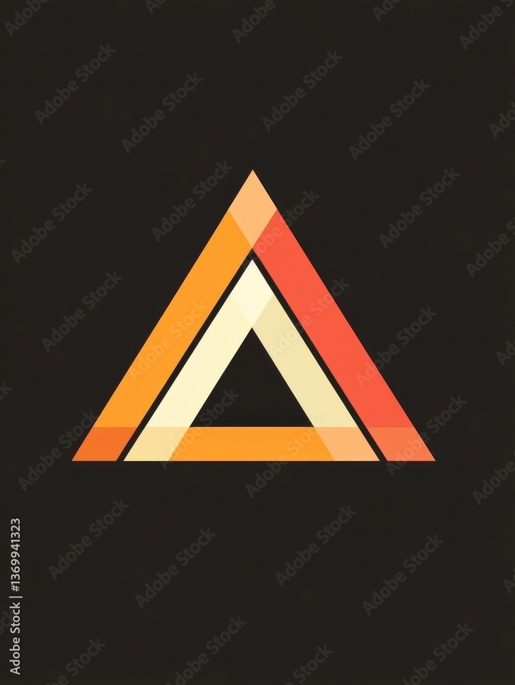 Poster Dynamic geometric logo featuring abstract triangles and circles in a modern and stylish color palette, suitable for contemporary branding and design projects