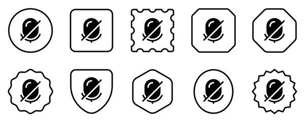 Vector microphone off disabled icon. Black, white background. Perfect for app and web interfaces, infographics, presentations, marketing, etc.