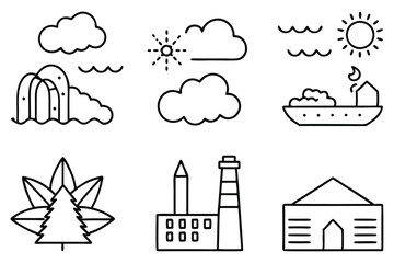Clean air line art illustration for eco designs (2)
