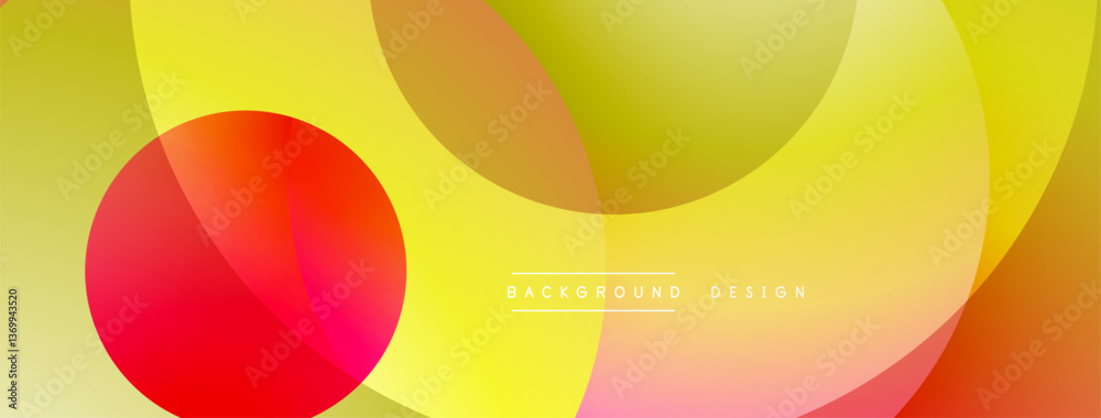 Leinwandbilder Abstract composition with layered circular elements, blending gradients and soft transitions, creating a sense of depth, motion, and visual harmony