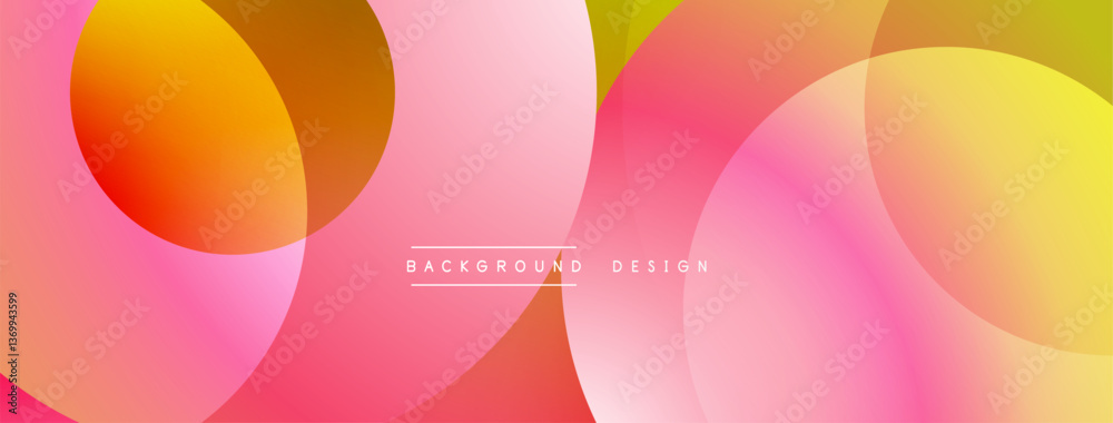 Poster Abstract composition with layered circular elements, blending gradients and soft transitions, creating a sense of depth, motion, and visual harmony