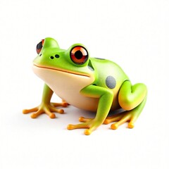 Obraz premium Adorable Green Tree Frog Cartoon Illustration Perfect for Children's Books or Websites