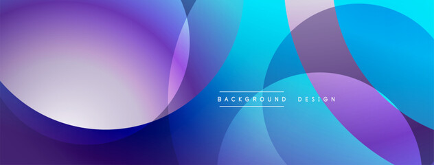 Layered circular shapes in vivid colors form a gradient-rich abstract design with smooth transitions, depth effects, and a modern, futuristic aesthetic