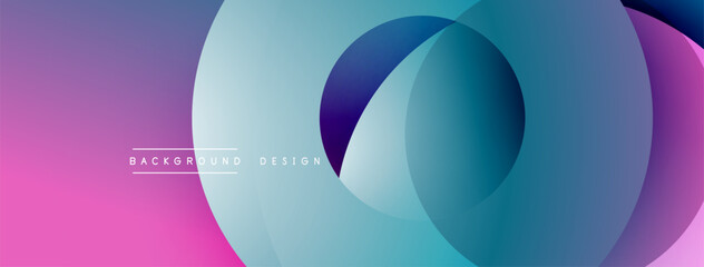 Layered circular shapes in vivid colors form a gradient-rich abstract design with smooth transitions, depth effects, and a modern, futuristic aesthetic