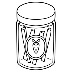 carrot pickle illustration hand drawn outline vector