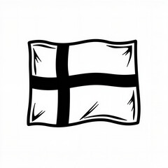 Finnish flag illustration in monochrome style  