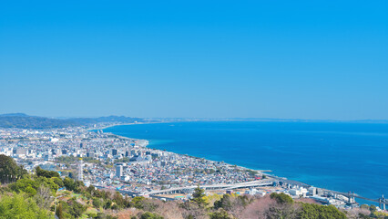 石垣山一夜城から駿河湾の眺め　神奈川県小田原市