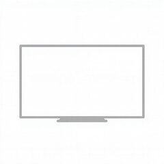 Blank TV Screen on White Background  