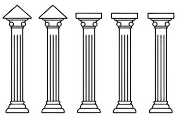 Colonnade line art illustration in elegant architectural design (2)