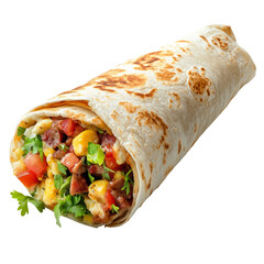 Delicious Burrito with Fresh Ingredients on a Transparent Background