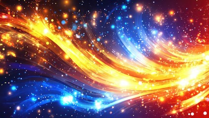 Obraz premium Nebula Dreams: Fiery Orange and Cool Blue Cosmos