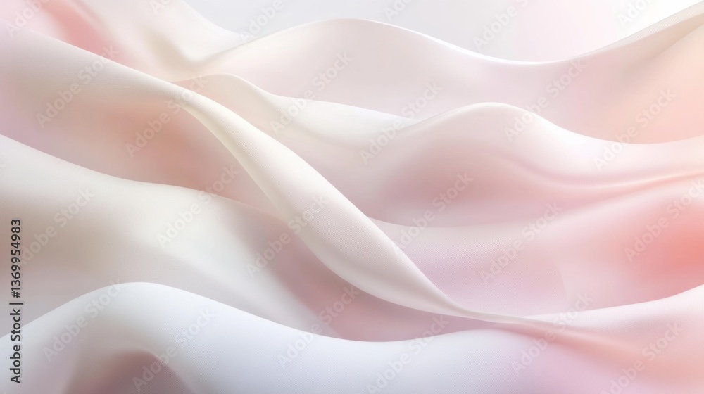 Aufkleber elegant white curves flow gracefully across a soft pastel gradient background for a modern minimalis