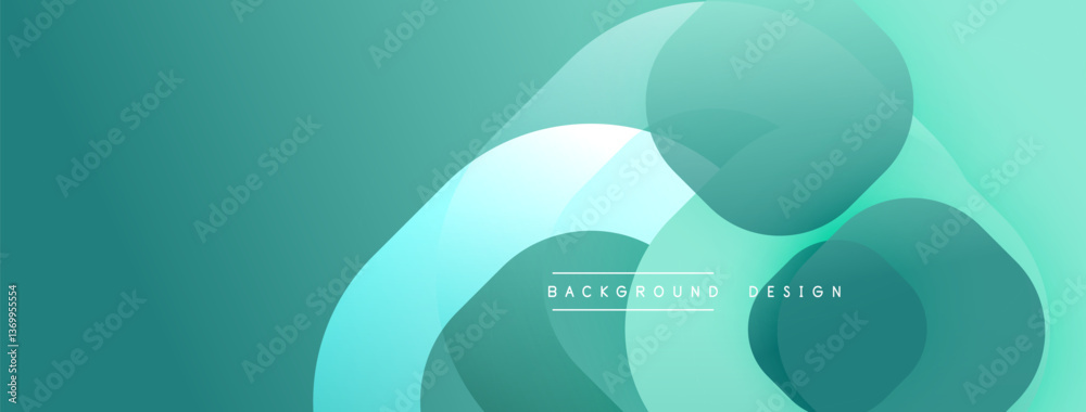 Poster Abstract background with layered translucent gradient shapes