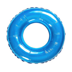 Blue inflatable tube isolated on transparent background