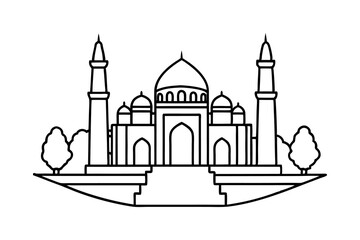 Taj Mahal Vector Illustration Silhouette Design